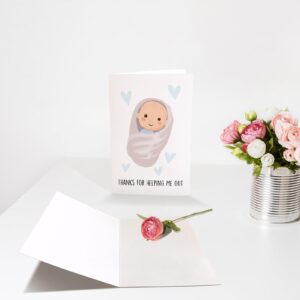 Chenive Thank You Card for Midwife OB Nurse Obstetrician, Doula OBGYN Appreciation Card, Labor and Delivery Doctor Gift, Thanks for Helping Me Out Greeting Card