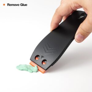 Gomake Double Edged Plastic Razor Blade Scrapers Knife with 20pcs Plastic Razor Blades for Removing Glue, Sticker, Decals, Tint,Label, Decal, Car Sticker, Adhesive from Window,Glass and Floor