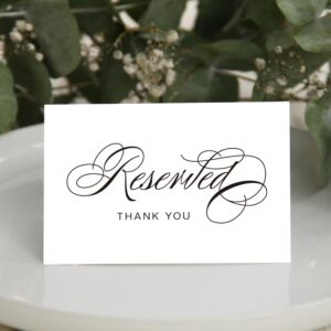 Reserved Signs for Weddings, Parties, Receptions, Restaurant and Celebrations, Reserved Signs for Tables, Reserved Signs for Wedding Chairs, 10 Pack,Thank You 4 x 6 Inches.