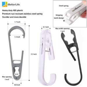 iBetterLife Clothes Pins Heavy Duty Outdoor - 8 Pcs Large Laundry Hook Hangers with Clips Closet Organizer Clamps Hanging Socks Boot Bras Towels Shower Pegs for Bathroom Wardrobe Kitchen Office