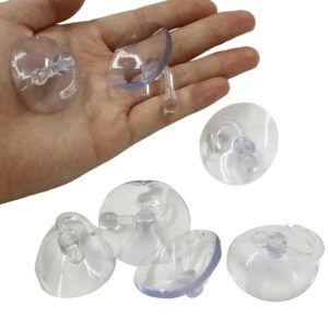 Bonsicoky 12 Pcs Suction Cups with Hooks, 40 mm Clear Plastic Sucker Hooks Wall Hooks for Decoration Door Bathroom Kitchen