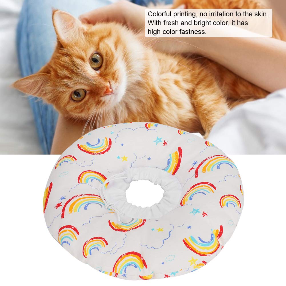 Cat Cone Collar Soft, Cotton Cat Cone Donut Collar, Breathable Adjustable Kitten Cone Bright Color Anti Licking Elizabeth Circle for Small-Sized Dogs and Cats(S)