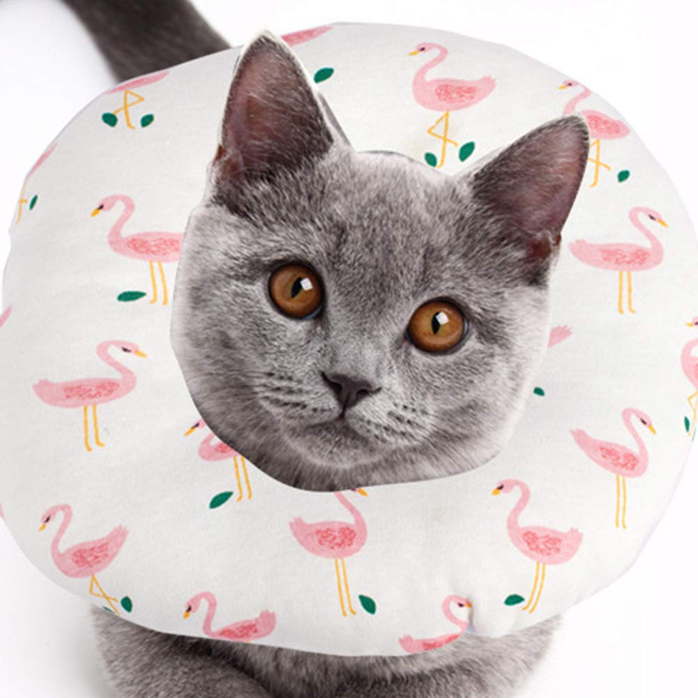 Cat Cone Collar Soft, Cotton Cat Cone Donut Collar, Breathable Adjustable Kitten Cone Bright Color Anti Licking Elizabeth Circle for Small-Sized Dogs and Cats(S)