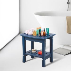 BIVODA Shower Bench Clearance for Inside Shower, HDPE Dual-Layers Shower Stool, Bathroom Shower Seat, Water Resistant & Non-Slip (Navy Blue)