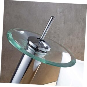 Cabilock Waterfall Glass Faucet Glass Faucet Hot and Cold Plating Faucet