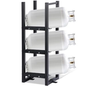 eastrexon refrigerant tank rack heavy duty, stable metal refrigerant cylinder tank rack, powder coated cylinder rack sufficient storage for freon, gases, oxygen, nitrogen, acetylene