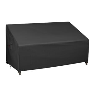 ibirdie patio furniture sofa covers 60w x 42d x 30h 2-seater inch outdoor waterproof couch loveseat bench cover, black