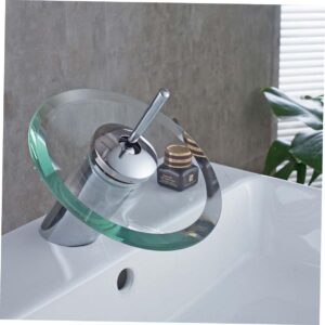 Cabilock Waterfall Glass Faucet Glass Faucet Hot and Cold Plating Faucet