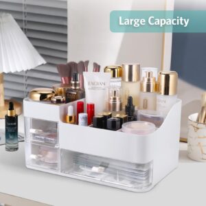 Makeup Organizer for Vanity - Skincare Organizers with Clear Drawers, Large Make Up Organizers and Storage, Bathroom Countertop Makeup Holder, Bedroom Desk Organizer for Cosmetics, Skin Care, Perfume