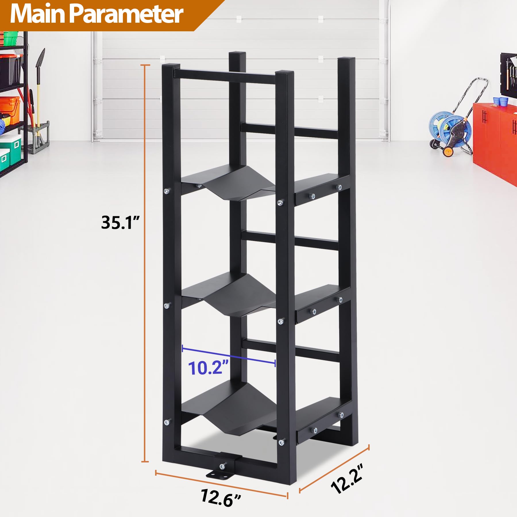 Eastrexon Refrigerant Tank Rack Heavy Duty, Stable Metal Refrigerant Cylinder Tank Rack, Powder Coated Cylinder Rack Sufficient Storage for Freon, Gases, Oxygen, Nitrogen, Acetylene