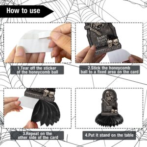 8pcs Halloween Tombstone Centerpiece Decorations Rip to My 20s bachelorette Honeycomb Centerpieces Funeral for My Youth 30th Birthday Skull Gothic Party Supplies