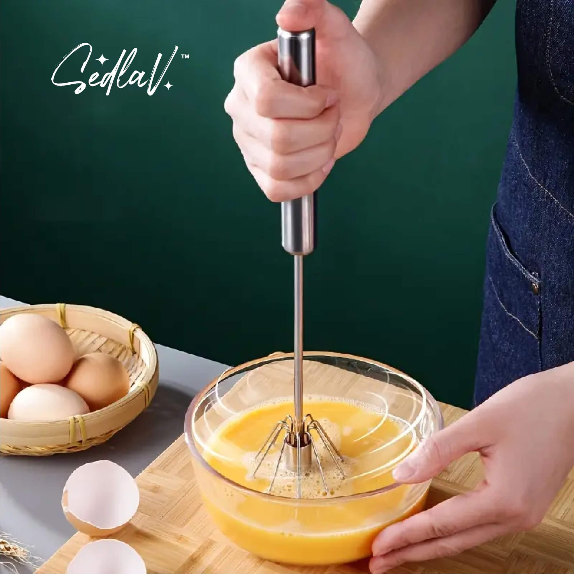 SEDLAV Hand-held Push-type Semi-automatic Mixer – Immersion Blender Handheld, Hand Blender for Shakes and Smoothies with Mechanized Whisk - Handheld Blender Stick, Suitable for Cream, Eggs, Gravies