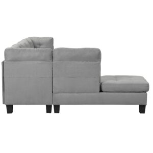 Casa Andrea Milano Modern Sectional Sofa L Shaped Couch with Reversible Chaise, Large Living Room Furniture, Grey