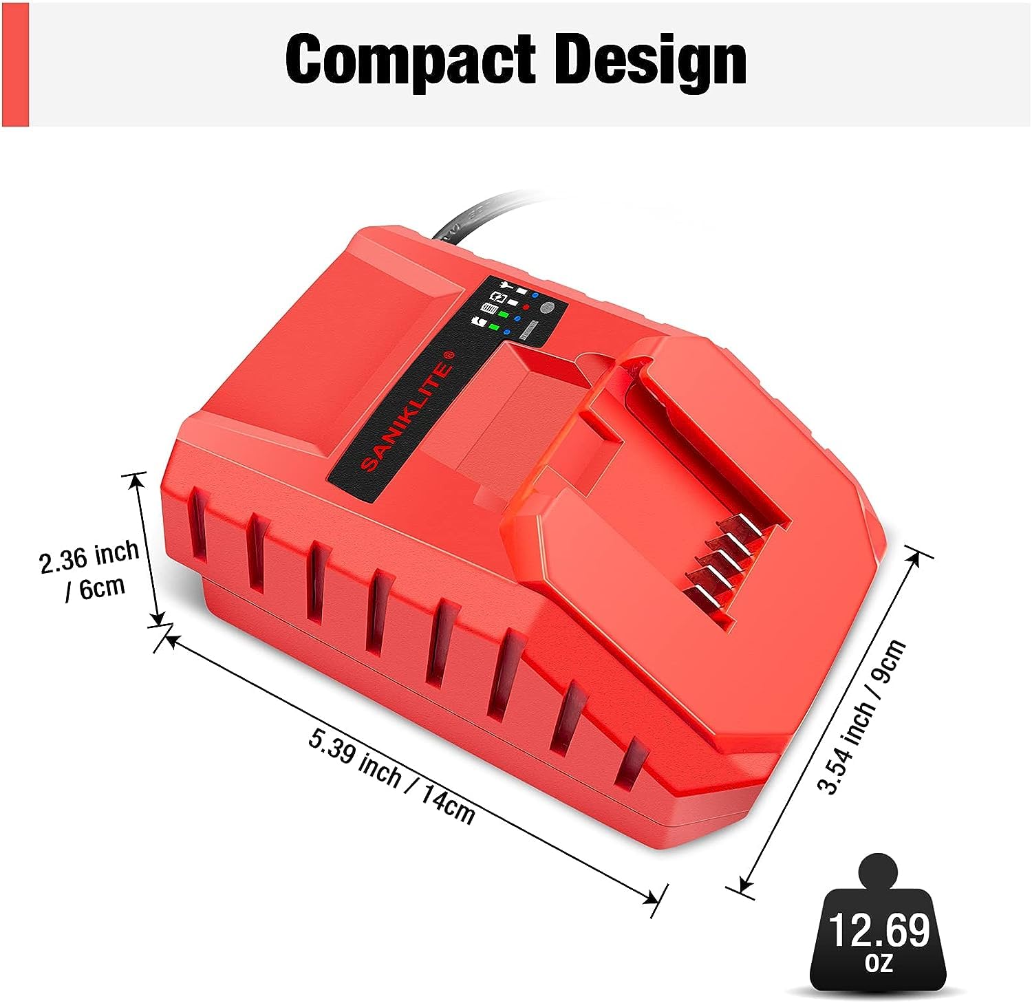 Battery Charger For Hilti, Portable C 4/12-50 12V Lithium Power Tools Battery Charger, 57W Fast Charging With Dual LED Systems & USB Port Cordless Battery Pack Charger For Hilti 12 Volt Li-ion Battery