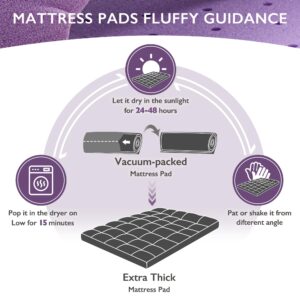 BDEUS Dual Layer 4 Inch Memory Foam Mattress Topper King Size, 2 Inch Gel Memory Foam Plus 2 Inch Down Alternative Quilted Pillow Top Mattress Pad Cover,Black