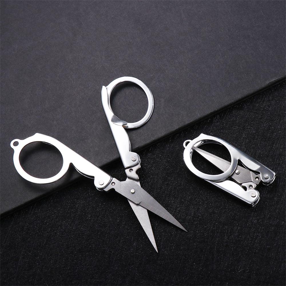 1Pcs Stainless Steel Folding Scissors Portable Mini Pocket Travel Scissors Embroidery Scissors Office School Supplies For Student(S)