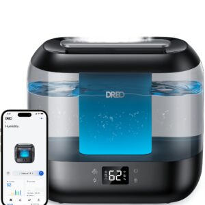 Dreo Smart Humidifiers for Bedroom, Top Fill 4L Cool Mist Humidifier with Nightlight, 32H Runtime, Touch/APP/Voice Control, Quiet Ultrasonic Humidifiers for Large Room, Home, Baby, Plants, Office