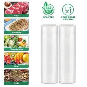 FRESKO Vacuum Sealer Bags Rolls, 4 Packs 2 Rolls 11" x 20' and 2 Rolls 8"x20' Customized Size Storage Bags with BPA Free, Heavy Duty Food Bags for Meal Prep and Sous Vide Cooking