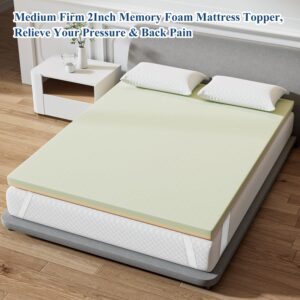 Maxzzz 2 Inch Mattress Topper Full Memory Foam, Firm Bed Foam Mattress Topper with Remover Soft Cover, High Density Mattress Pad, Certipur-Us & Oeko-Tex Certified