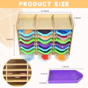 24 Grids Diamond Painting Tray Holder Organizer with 24 Pieces Large Diamond Painting Tray Diamond Art Accessories Storage Rhinestone Dot Tools for DIY Gem Art Craft Include Sticker (1)