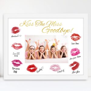 bachelorette party decorations - framed kiss the miss goodbye party decor - 9''x12.6'' photo bridal shower centerpiece hen night games party supplies gift