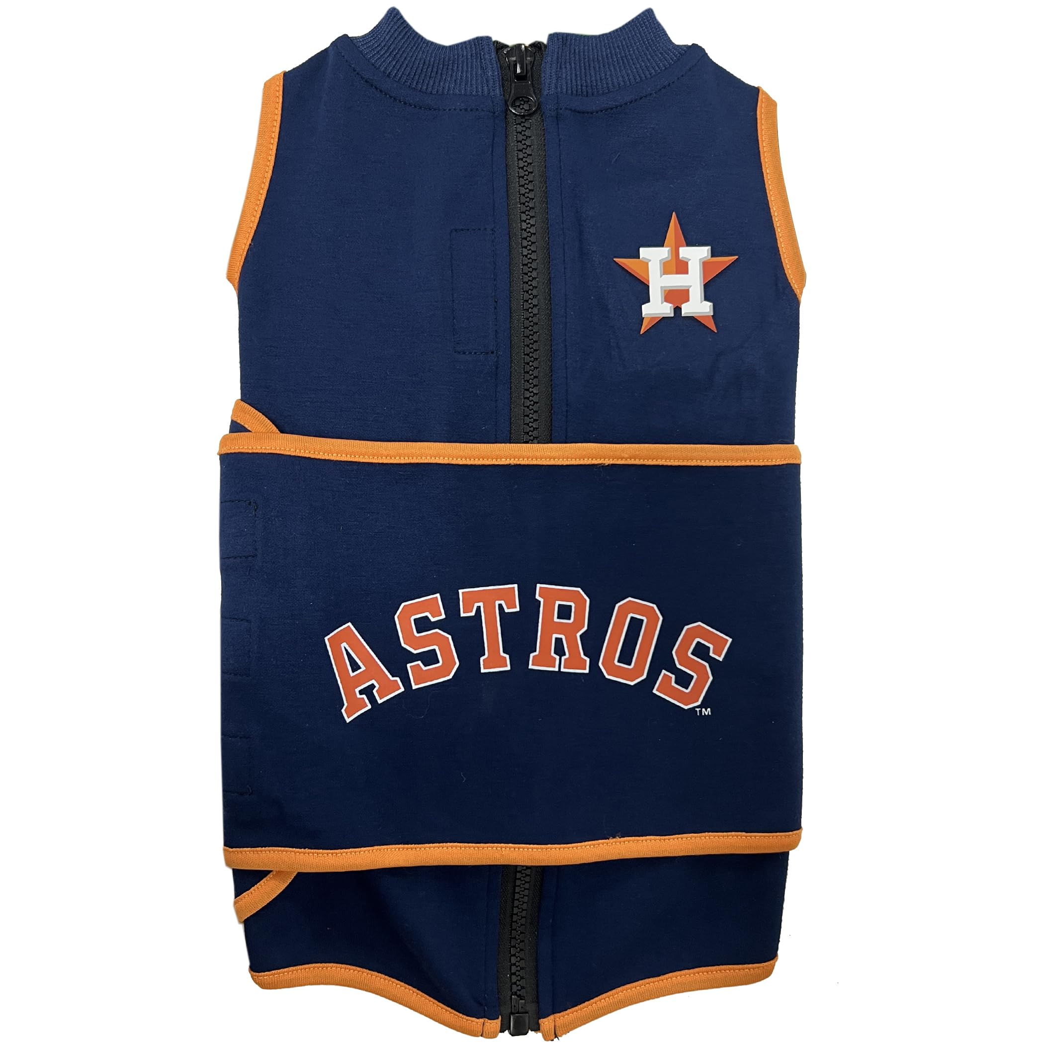 MLB Houston Astros Dog Anxiety Shirt Calming Soothing Solution Vest, for Dogs & Cats with Anxiety, Fears, Fireworks, Loud Noises, Dark, Lonely Keeps Dogs Calm & Feeling Safe, Relaxing Jacket, Large