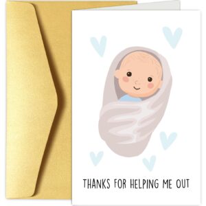 chenive thank you card for midwife ob nurse obstetrician, doula obgyn appreciation card, labor and delivery doctor gift, thanks for helping me out greeting card