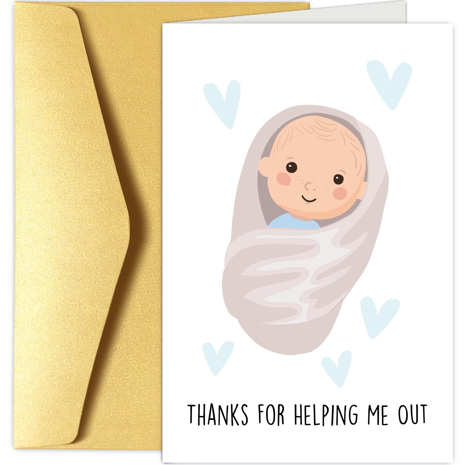 Chenive Thank You Card for Midwife OB Nurse Obstetrician, Doula OBGYN Appreciation Card, Labor and Delivery Doctor Gift, Thanks for Helping Me Out Greeting Card