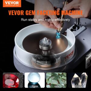 VEVOR Gem Faceting Machine, 180W 2800RPM Jade Grinding Polishing Machine, 110V Rock Polisher Jewel Angle Polisher with Faceted Manipulator and 1 Bag of Triangle Abrasive for Jewelry Polisher