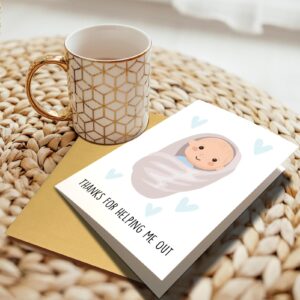 Chenive Thank You Card for Midwife OB Nurse Obstetrician, Doula OBGYN Appreciation Card, Labor and Delivery Doctor Gift, Thanks for Helping Me Out Greeting Card