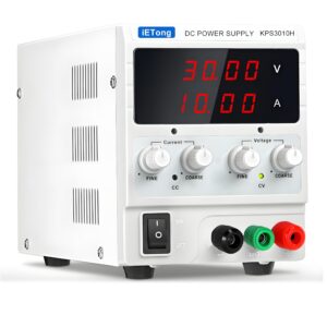 dc bench power supply variable, adjustable power supply 30v 10a,coarse and fine adjustment for anodizing kit,electroplating,battery powered