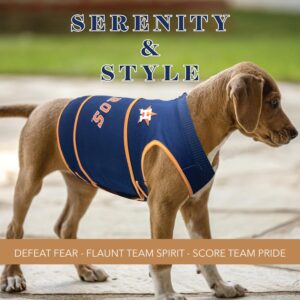 MLB Houston Astros Dog Anxiety Shirt Calming Soothing Solution Vest, for Dogs & Cats with Anxiety, Fears, Fireworks, Loud Noises, Dark, Lonely Keeps Dogs Calm & Feeling Safe, Relaxing Jacket, Large