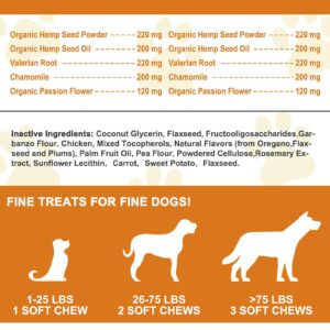 Dogs Hemp Calming Chews, Anxiety Relief Calming Treats 100% Natural Ingredients Calming Treats for Dog, Aid with Barking, Thunderstorms, Separation Beef Flavor