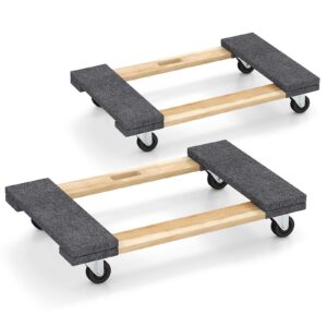 s afstar 4-wheel dolly cart, 1000 lbs moving cart, 30.5" x 18.5" furniture dolly with 4 universal wheels & cut-out handle, non-slip heavy-duty mover dolly for washing machine house moving (2-pack)