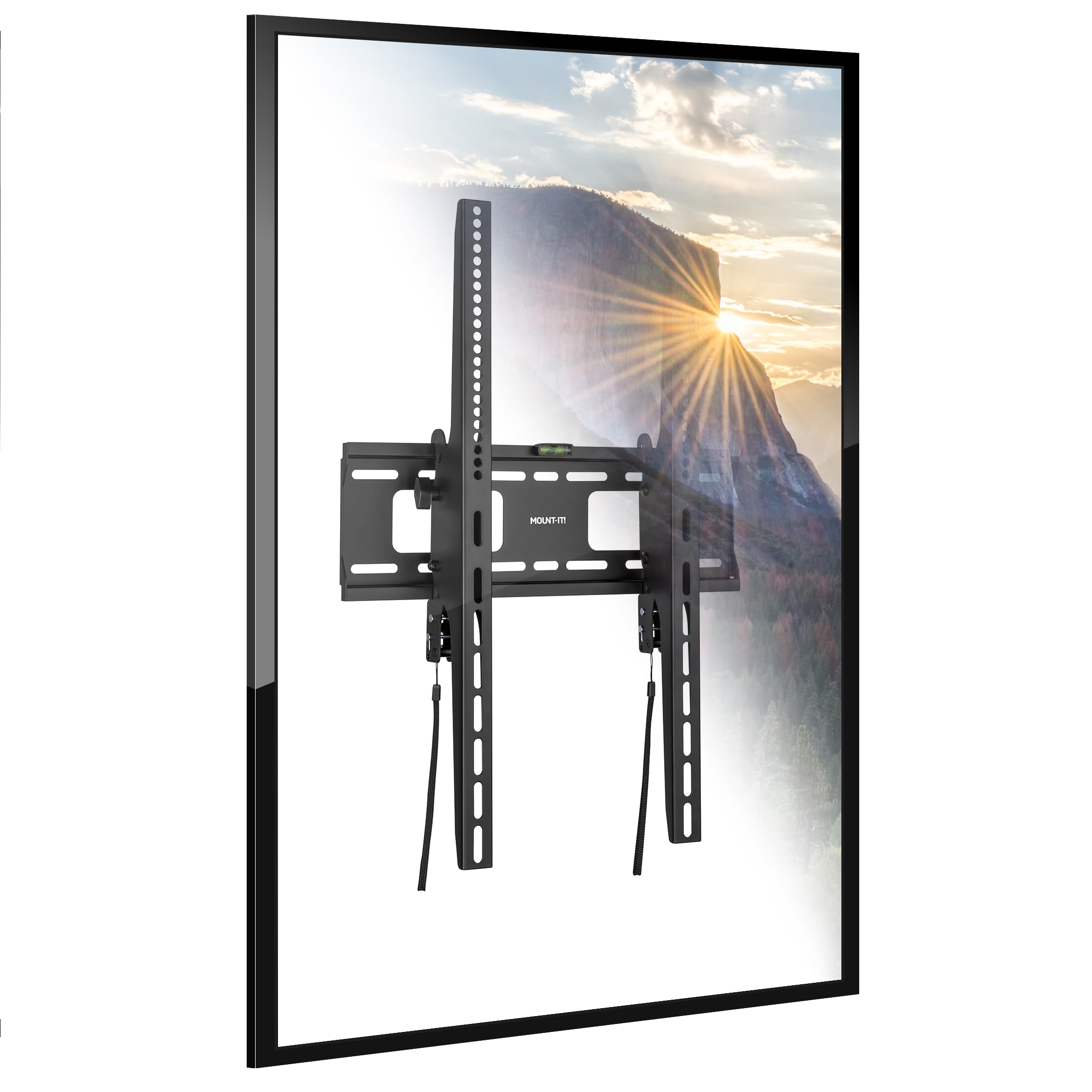 Mount-It! Portrait TV Wall Mount, Low Profile TV Mount for Vertical Mounting of Displays from 37" to 75", High 165 lb Weight Capacity, Anti-Theft Design, Tilting Menu Wall Board Mount, Sturdy Design