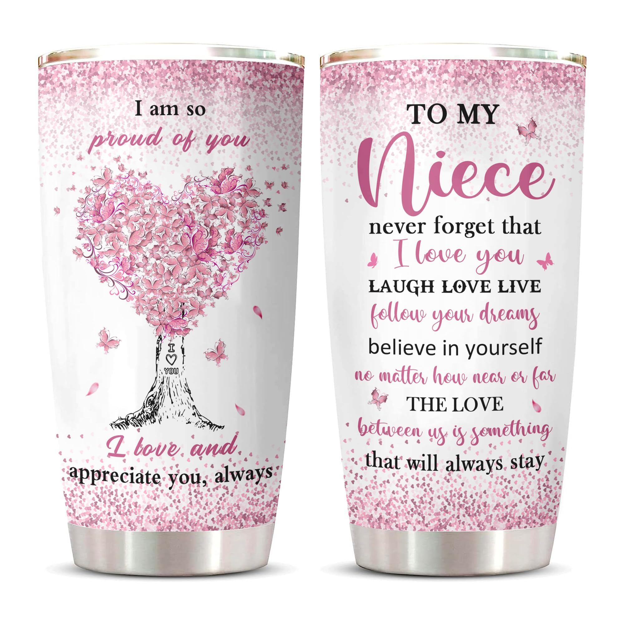 ZANIION Niece Gifts Tumbler, Niece Gifts from Auntie/Uncle, Gifts For Niece, Niece Gifts from Aunt, Best Niece Ever, Birthday Christmas Graduation Gift for Nieces, To My Niece Coffee Cup 20oz 1PC