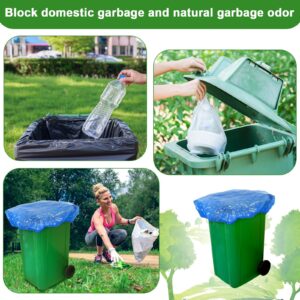 Yeaqee 12 Pcs Garbage Can Covers 90 Gallon Outside Extra Large Waste Container Cover Trash Odor Smell Buster with Elastic Rubber Band Plastic Dustproof Cover for Outside Household Kitchen Bin