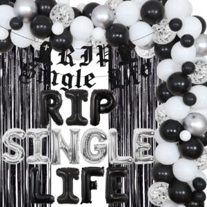 balterever gothic bachelorette party decorations rip single life bachelorette balloon garland kit with gothic rip single life banner rain curtain for bridal shower engagement