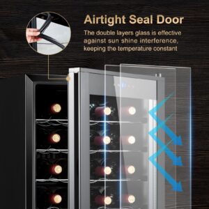 BODEGACOOLER 24 Bottle wine fridge, Compressor Wine Cooler for Red, White or Champagne, Mini Fridge with 41-64.4°F Digital Temperature Control, Wine cooler for home.