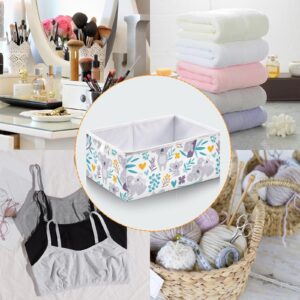 Emelivor Cute Koala Rectangle Storage Bins Fabric Storage Cube Large Foldable Storage Baskets Cloth Box Containers for Shelves Closet Living Room Cloth Decorative,16 x 11inch