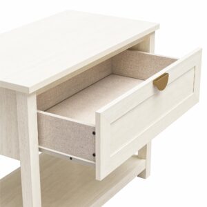 Mr. Kate Primrose Wide 1 Drawer Nightstand with Open Shelf, Ivory Oak