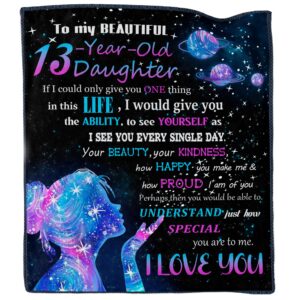 akoigun 13th birthday gifts for girls, 13 year old girl gifts blanket for women, best gifts for 13 year old girls, 13 year old girl gift ideas, 13th birthday decorations for girl throw blanket 60"x50"