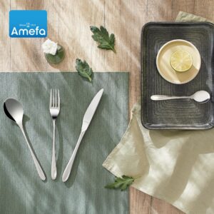 Amefa Cuba 20-piece Premium 18/10 Stainless Steel Flatware Set, High Gloss Mirror Finish, Silverware Set Service for 4, Dishwasher Safe, Rust resistant Cutlery.