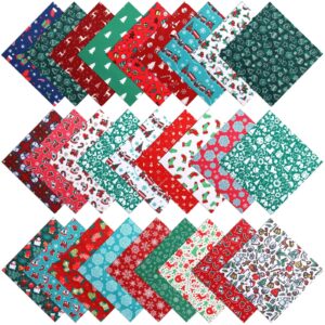 preboun 50 pcs 8 x 8 inches/ 20 x 20 cm christmas fabric squares christmas fabric 25 different patterns fabric scraps quilting craft fabric patchwork fabric bundles for sewing crafting diy supplies