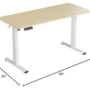 Standing Desk, Height Adjustable Desks with Powerful Motor and Cable Management,Electric Sit Stand Desk with Hight Preset Design for Home Office Use 55x24 in Maple