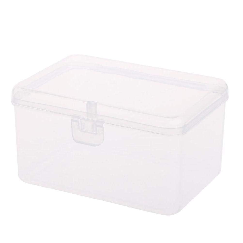 Craft Storage Box Plastic Adjustable Storage Containers with Carry Handle Transparent Containers Organiser for Art & Craft Toys Sewing Accessories Green,4.41"L x 3.03"W x 2.44"H