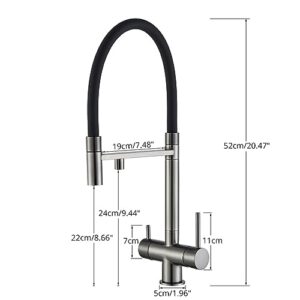 Kitchen Water Filter Faucet Dual Spout Solid Drinking Water Mixer Tap Rotation Water Purification Feature Taps Kitchen Crane