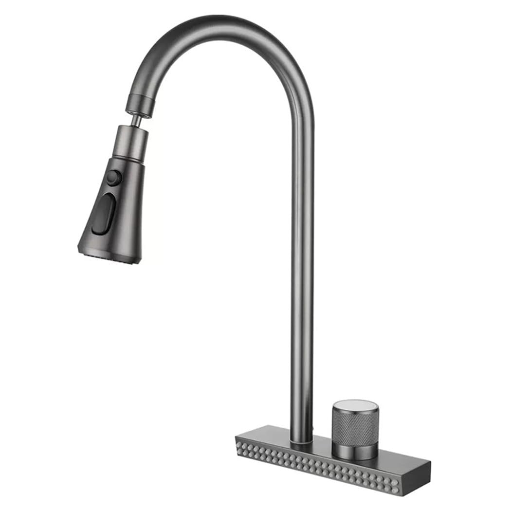 Waterfall gray9 Sink Kitchen Faucet Hot Cold Mixer Wash Basin Multiple Water Outlets Rotation Flying Rain Tap Single Hole