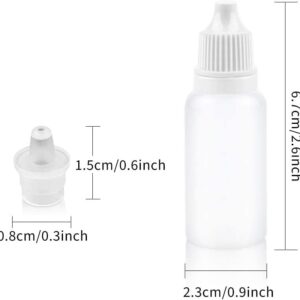 BeiHCain 100/50PCS Plastic Eye Dropper Bottle Dropper Bottle, 15ML Empty Plastic Squeezable Eye Dropper bottle LDPE with Childproof Cap (50pcs Dropper Bottle)