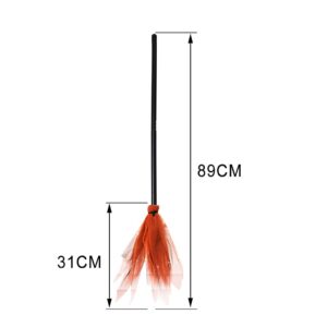 Halloween Witch Broom 35inch Plastic Witch Broomstick Cosplay Broom Props Wizard Flying Felt Broom Costume Accessory (Hot Pink)